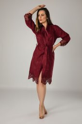 Kimono Siyah Saten Bayan Sabahlık thumbnail 3