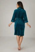 Lila Dantelli Bambo Cotton Bayan Sabahlık thumbnail 4