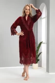 Nuşa dantelli Bambo Cotton Bayan Sabahlık thumbnail 2