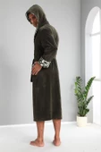 Asker Yaka Bambu Cotton Erkek Bornozu thumbnail 2
