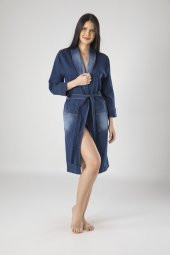 Jeans Cotton Bayan Sabahlık thumbnail 1