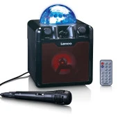LENCO BTC-055 BK - IŞIKLI BLUETOOTH HOPARLÖR, USB, SD, RC, MIC, AC thumbnail 9