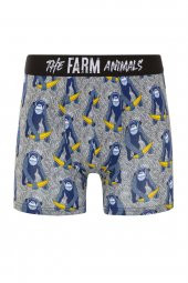 Farm Animals Monkey Banana Bue Desenli Boxer thumbnail 1