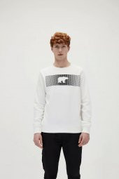 Fancy Crewneck Off Whıte Sweatshirt thumbnail 4