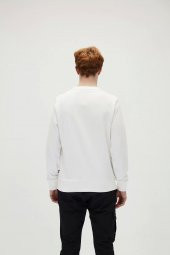 Fancy Crewneck Off Whıte Sweatshirt thumbnail 5