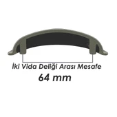 Tas Çanak Mobilya Dolap Kulp Desenli 64 mm Krom thumbnail 4