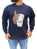 Braazi Erkek Basic Baskılı Sweatshirt St01533 thumbnail 3