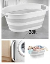 Mega 38 litre Pratik Katlanır Çamaşır Sepeti thumbnail 3