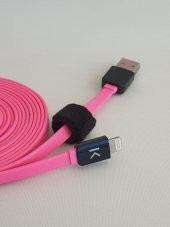 The Kase Lightning Şarj Data Kablosu 3mt Pembe thumbnail 5
