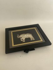 El İşçilikli Telkari Fil Tablo 33x28 cm thumbnail 2