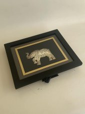 El İşçilikli Telkari Fil Tablo 33x28 cm thumbnail 3