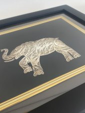 El İşçilikli Telkari Fil Tablo 33x28 cm thumbnail 4