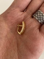İşlemeli 18 Ayar Altın Küpe (Tek) 0,90 Gram thumbnail 4