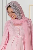 Mecit 0022 Bayan Pembe Şifon Şal thumbnail 3
