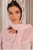 Mecit 0022 Bayan Pembe Şifon Şal thumbnail 1