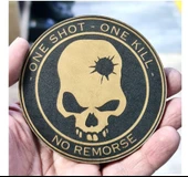 ONE SHOT ONE KILL KESKİN NİŞANCI Deri PEÇ - Arma - Askeri Patch thumbnail 2