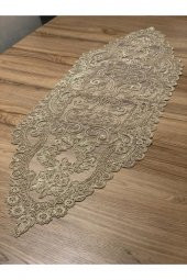 Dantel Detaylı Cappuccino Runner (110x35cm) thumbnail 1