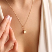 14 Ayar Altın Choker Kolye Yıldız Form thumbnail 1
