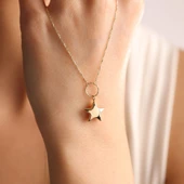14 Ayar Altın Choker Kolye Yıldız Form thumbnail 3