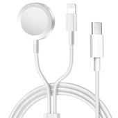 Zore Akıllı Saat Wireless To Lightning Type-C Şarj Kablosu 1.2M thumbnail 1