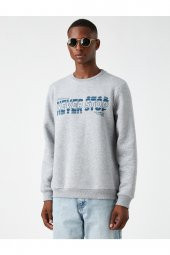 Bisiklet Yaka Baskılı Sweatshirt thumbnail 3