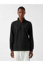 Fermuarlı Dik Yaka Sweatshirt thumbnail 3
