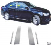 VW Jetta Krom Kapı Direk Seti 4 parça 2010-2015 arası Paslanmaz Çelik thumbnail 1