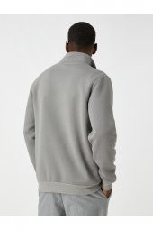 Fermuarlı Sweatshirt Dik Yaka thumbnail 4