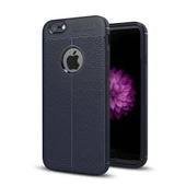 Apple iPhone 6S Deri Görünümlü Silikon Lacivert thumbnail 1