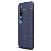 Xiaomi Mi 10 Pro Deri Görünümlü Silikon Lacivert thumbnail 1
