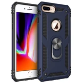 Apple iPhone 7 Plus Yüzüklü Tank Kılıf Lacivert thumbnail 1