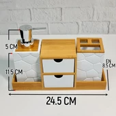 Akrilik Bambu Banyo Seti - 5 Parça Banyo Takımı thumbnail 10