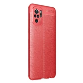 Xiaomi Redmi Note 10S Deri Görünümlü Silikon Kırmızı thumbnail 1