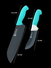 SürLaz Santoku Şef Bıçak Seti 2 Parça Red Serisi thumbnail 2