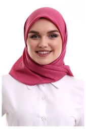 Kofra Desenli Baş Örtü - Gül Kurusu thumbnail 5