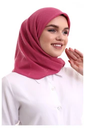 Kofra Desenli Baş Örtü - Gül Kurusu thumbnail 3