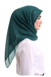 Kofra Desenli Baş Örtü - Yeşil thumbnail 5