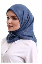 Kofra Desenli Baş Örtü - Mavi thumbnail 3