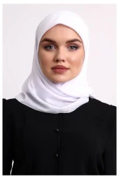 Kofra Desenli Baş Örtü - Beyaz thumbnail 1