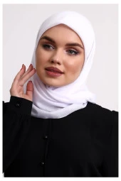 Kofra Desenli Baş Örtü - Beyaz thumbnail 2