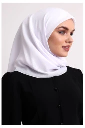 Kofra Desenli Baş Örtü - Beyaz thumbnail 4