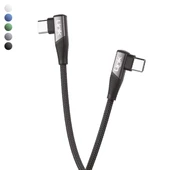Linktech K595 Safe 60W Type-C - Type-C 90 Derece Data/Şarj Kablosu 1.5mt thumbnail 1