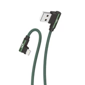 Linktech K593 Safe iPh Lightning 90 Derece Data/Şarj Kablosu 3A 1.5mt thumbnail 6