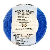 Öznur 1,5 Mm Nya Kablo Tek Damar Mavi 100 Metre thumbnail 2