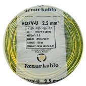 Öznur NYA 2,5 Mm Kablo Sarı Yeşil 100 Metre thumbnail 2