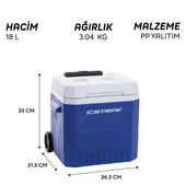 Icepeak IceCube Tekerlekli Buzluk 18 Litre-LACİVERT thumbnail 6