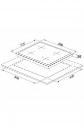 Silverline Siyah Ankastre Set BO6502B02 - VC5428B01 - 3420 Classy 60 Cm thumbnail 6