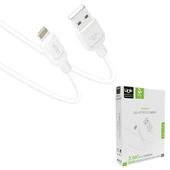 Linktech K449 USB-A  to Lightning Şarj Kablosu 1mt 2.4A Beyaz thumbnail 3
