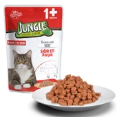 Jungle Pouch Biftekli Kedi Konserve 100 gr thumbnail 3