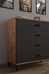 Wood House Melodi Şifonyer Antrasit thumbnail 2